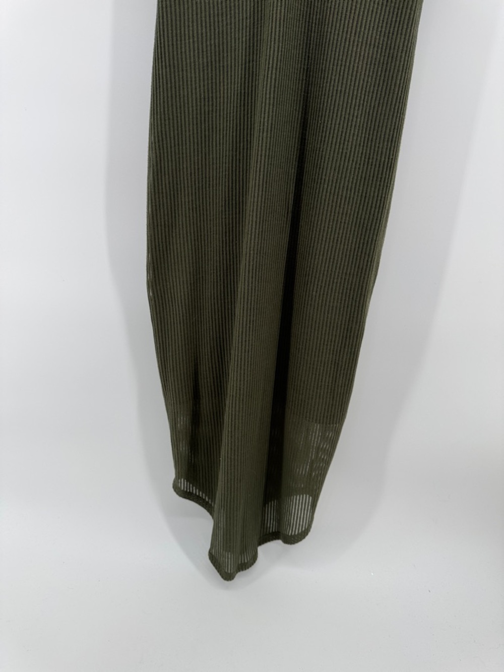 Express Olive Rib Knit Midi Slip Dress - Women's Size Medium - Picture 6 of 6